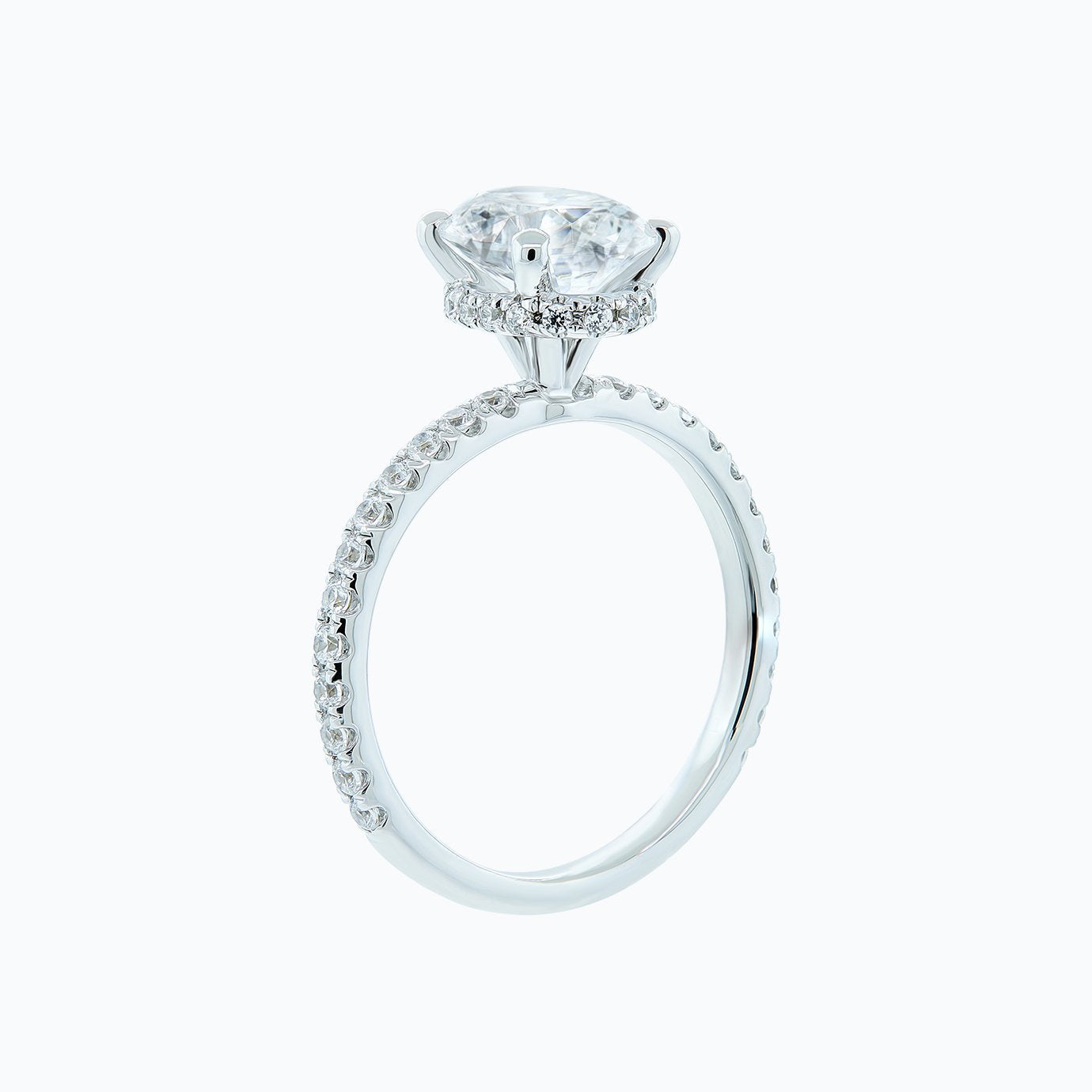 2.50 CT Oval Hidden Halo & Pave Lab Grown Diamond Engagement Ring