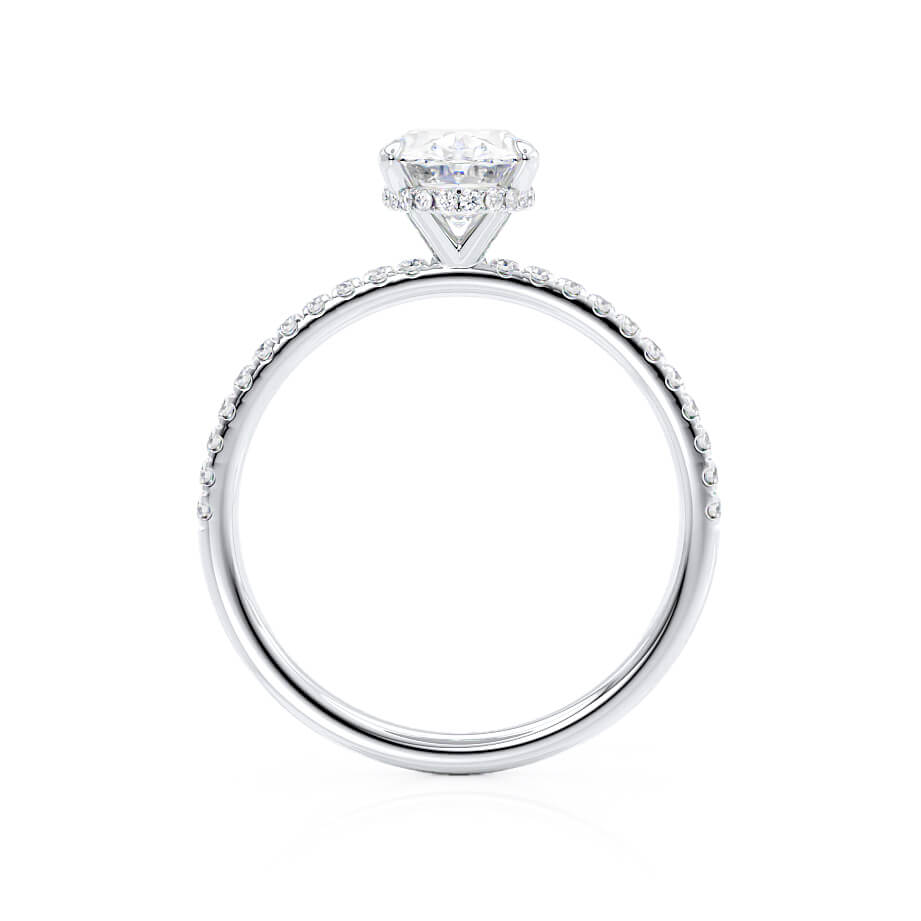 1.5 CT Oval Pave Lab Grown Diamond Engagement Ring