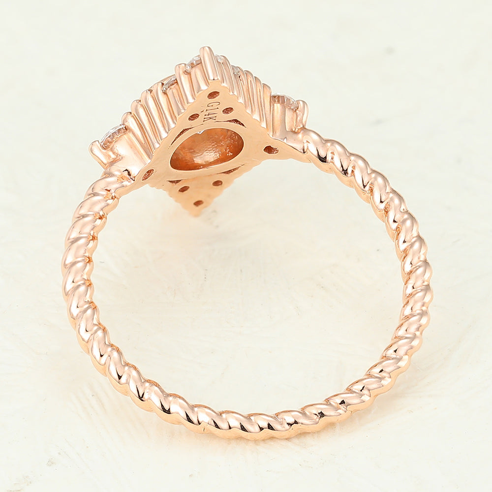 0.41 CT Round Cluster Lab-Grown Diamond Engagement Ring