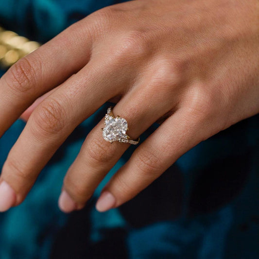 3.1 CT Oval Cluster Lab Grown Diamond Engagement Ring