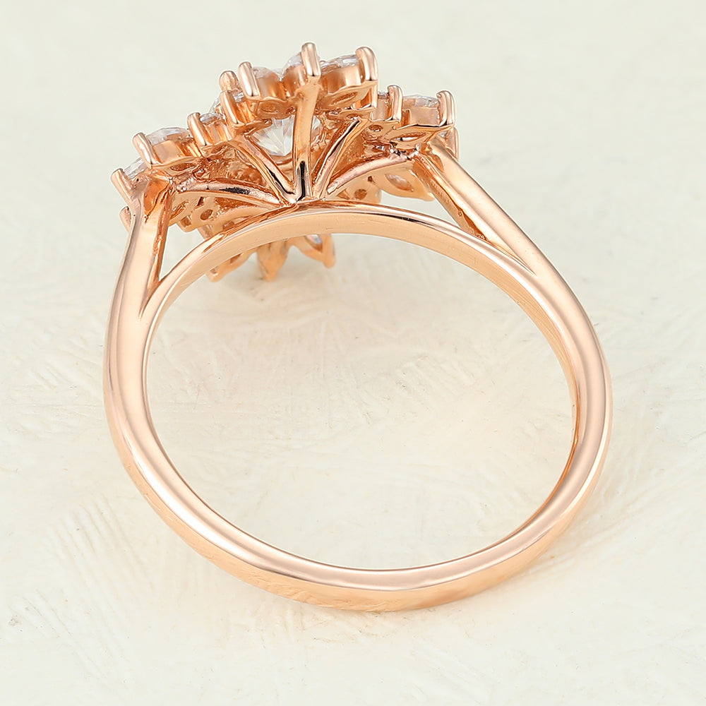 0.41 CT Round Cluster Lab-Grown Diamond Engagement Ring