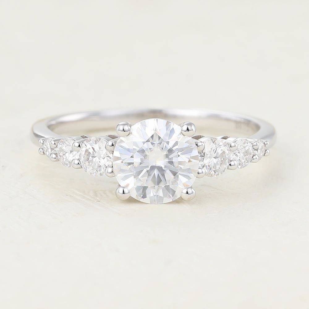 0.88 CT Round Pave Lab-Grown Diamond Engagement Ring