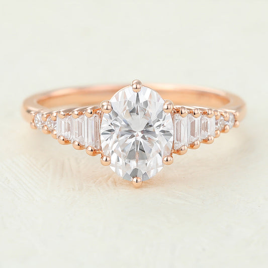 1.33 CT Oval Pave Lab-Grown Diamond Engagement Ring