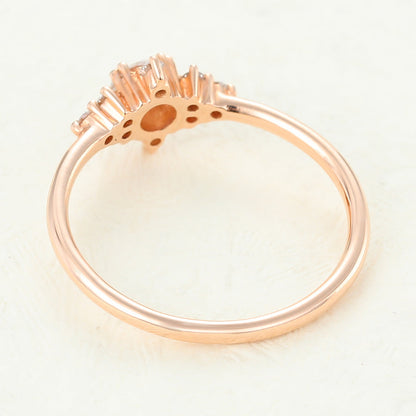 0.22 CT Round Cluster Lab-Grown Diamond Engagement Ring