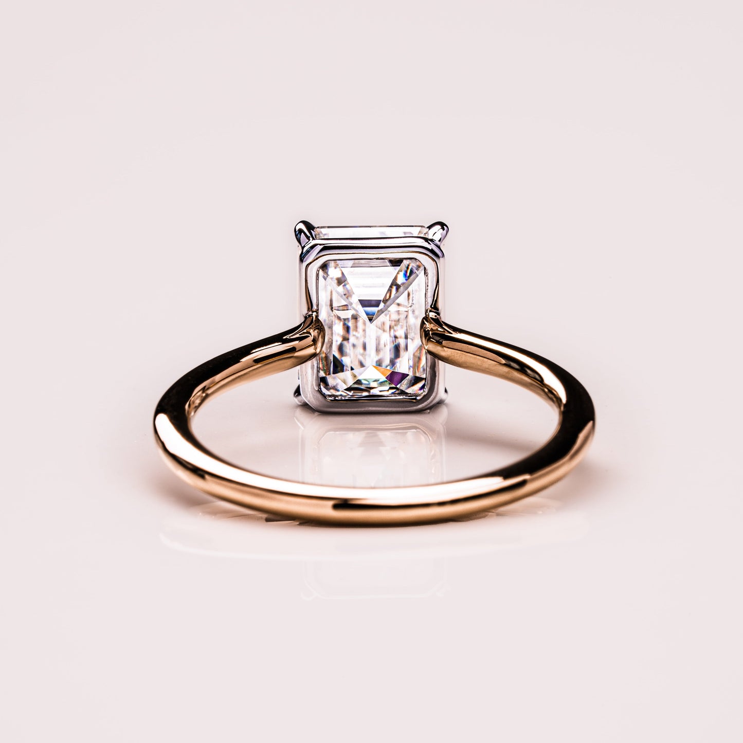2.3 CT Emerald Solitaire Moissanite Engagement Ring