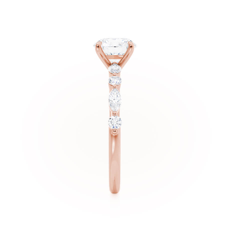 1 CT Round Dainty Pave Lab Grown Diamond Engagement Ring