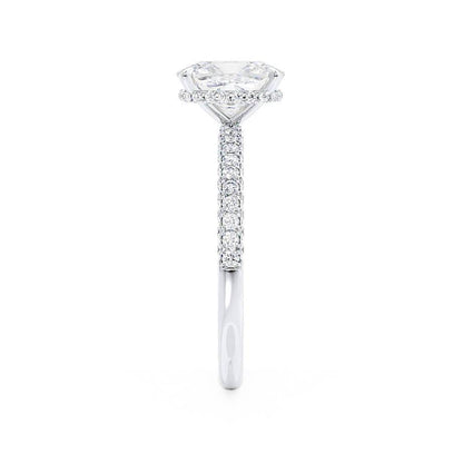 2.3 CT Elongated Cushion Pave Lab Grown Diamond Engagement Ring
