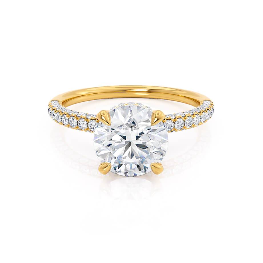 1.2 CT Round Pave Lab Grown Diamond Engagement Ring