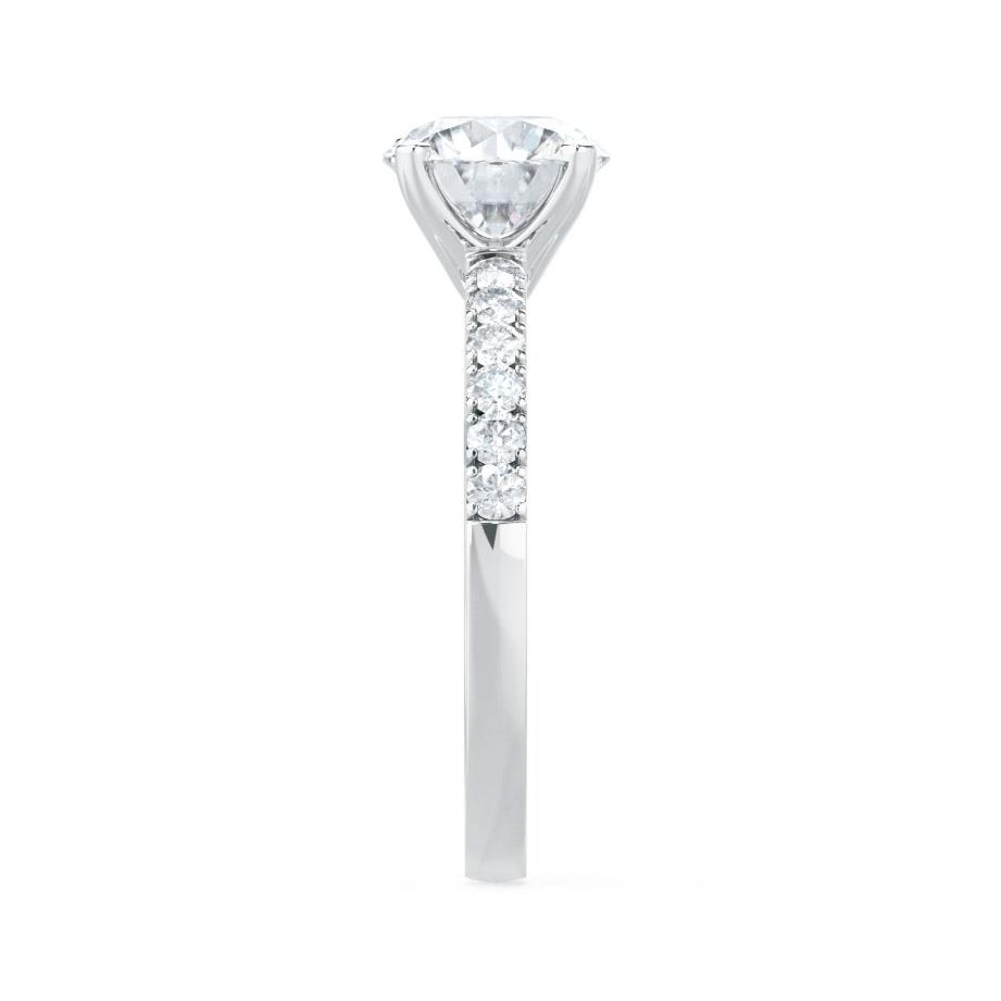 1 CT Round Pave Lab Grown Diamond Engagement Ring