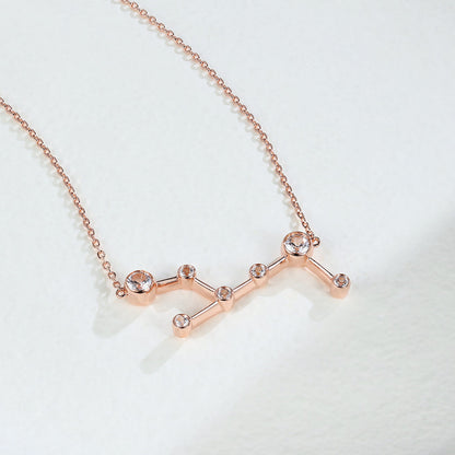 0.83 TCW Round Moissanite Virgo-Zodiac Sign Necklace