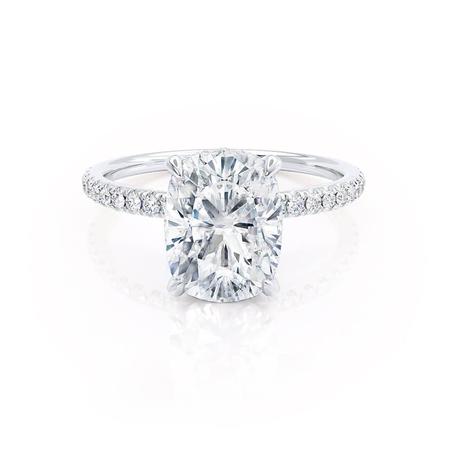 2.3 CT Elongated Cushion Pave Lab Grown Diamond Engagement Ring
