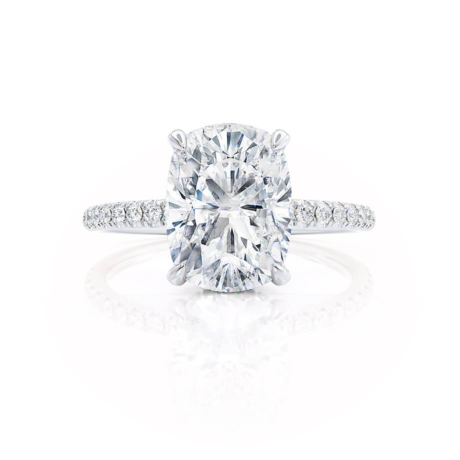 2.3 CT Elongated Cushion Pave Lab Grown Diamond Engagement Ring