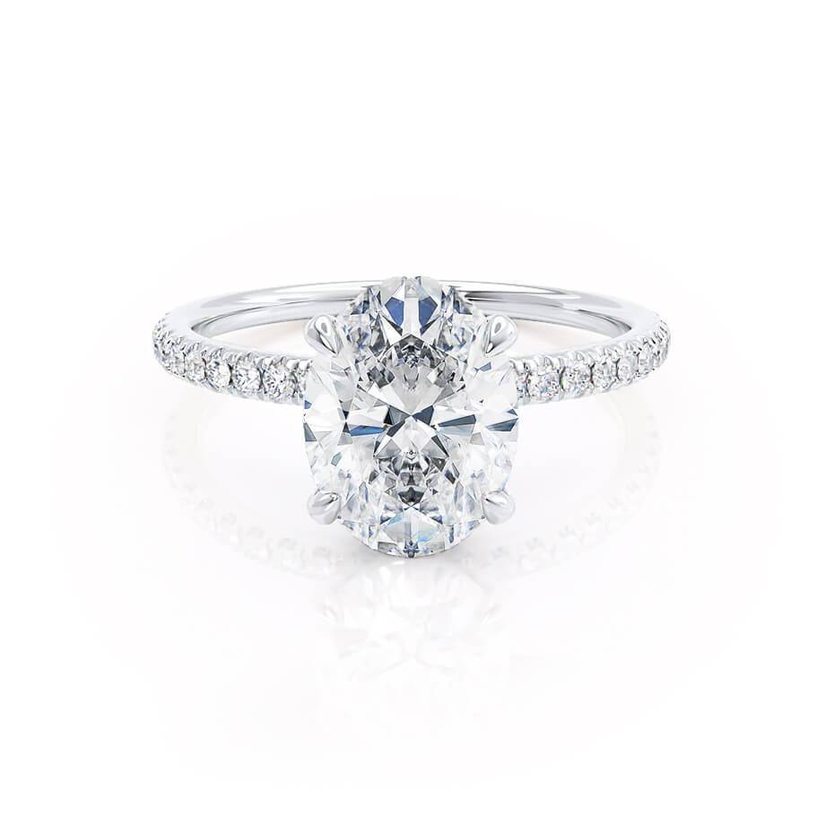 1.5 CT Oval Pave Lab Grown Diamond Engagement Ring