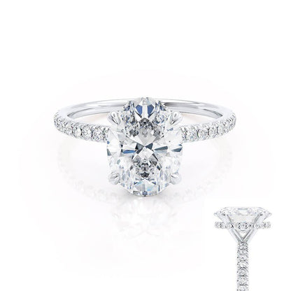 1.5 CT Oval Pave Lab Grown Diamond Engagement Ring