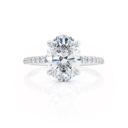 1.5 CT Oval Pave Lab Grown Diamond Engagement Ring
