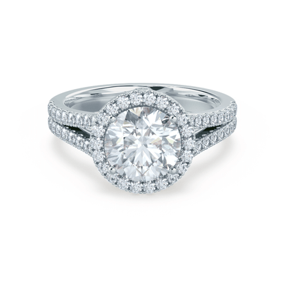 1 CT Round Halo & Pave Lab Grown Diamond Engagement Ring