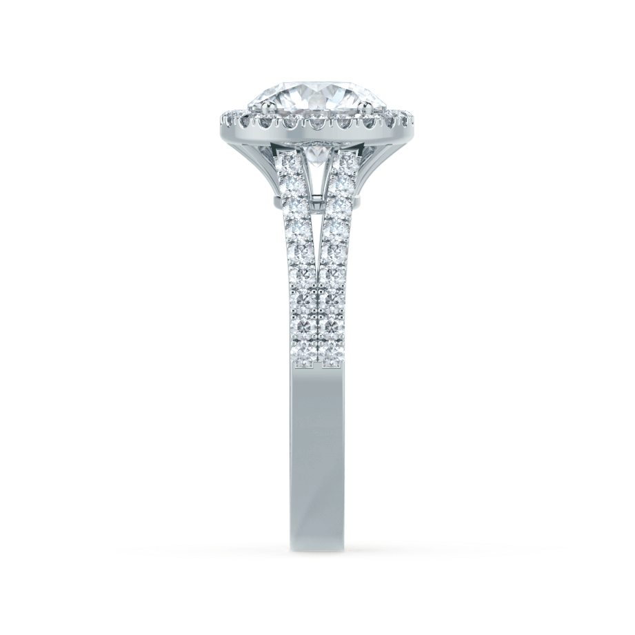 1 CT Round Halo & Pave Lab Grown Diamond Engagement Ring
