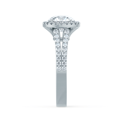 1 CT Round Halo & Pave Lab Grown Diamond Engagement Ring