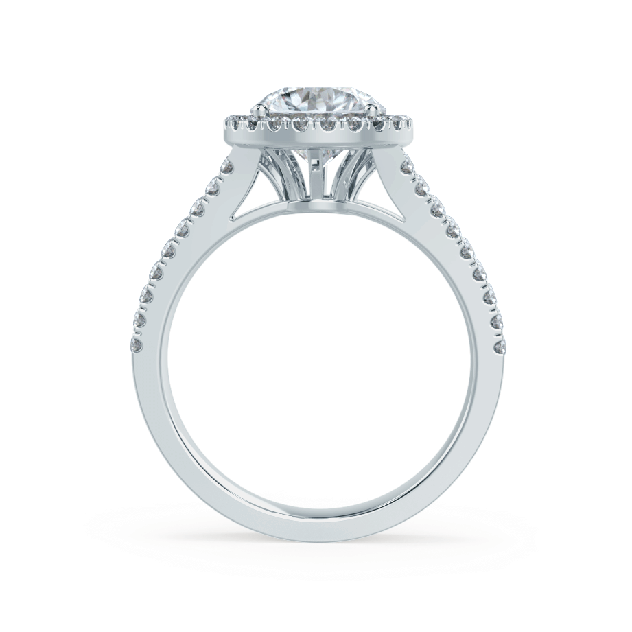 1 CT Round Halo & Pave Lab Grown Diamond Engagement Ring