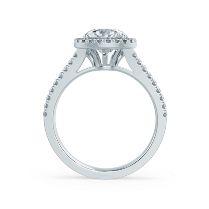 1 CT Round Halo & Pave Lab Grown Diamond Engagement Ring