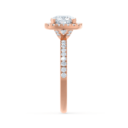 1.3 CT Cushion Halo & Pave Lab Grown Diamond Engagement Ring