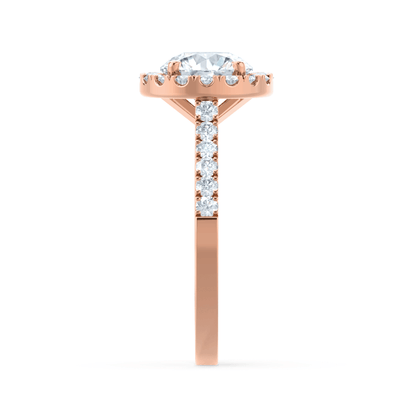 1 CT Round Halo & Pave Lab Grown Diamond Engagement Ring