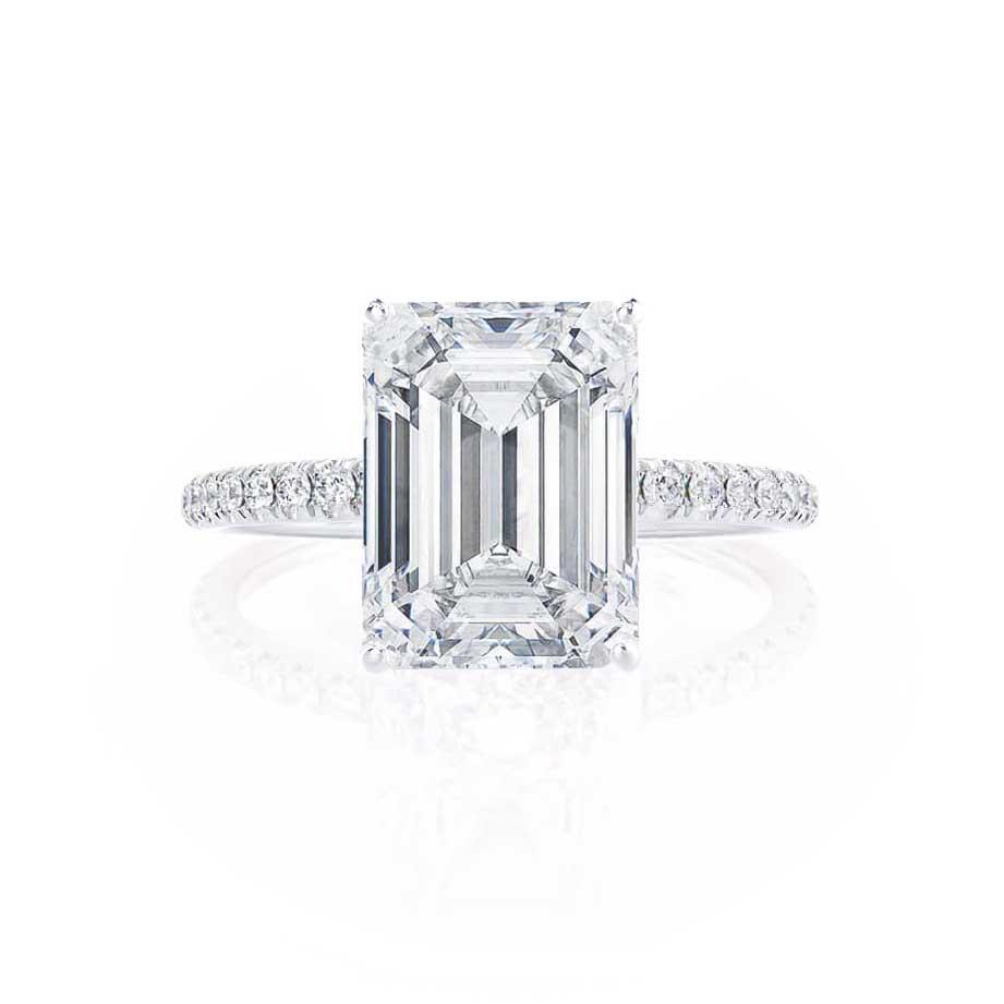 2.52 CT Emerald Pave Lab Grown Diamond Engagement Ring