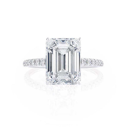 2.52 CT Emerald Pave Lab Grown Diamond Engagement Ring