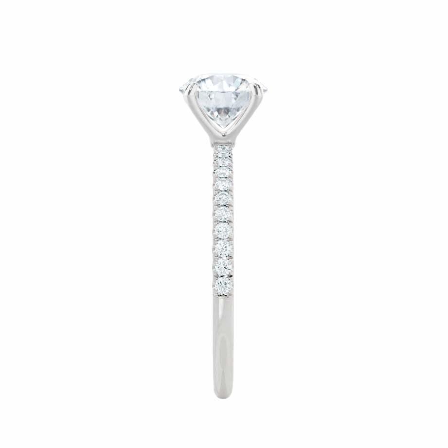 0.9 CT Oval Pave Lab Grown Diamond Engagement Ring
