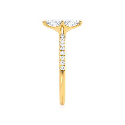 1 CT Marquise Pave Lab Grown Diamond Engagement Ring