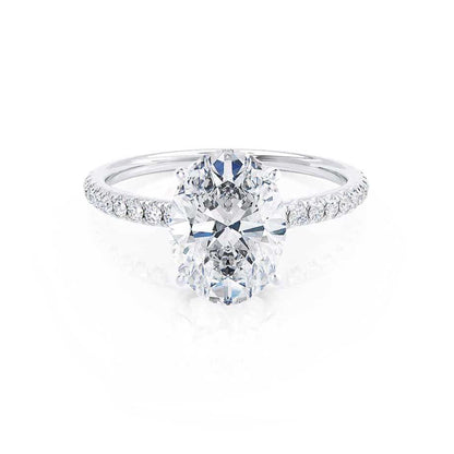 0.9 CT Oval Pave Lab Grown Diamond Engagement Ring