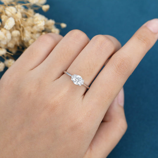 0.68 CT Round Cluster Lab Grown Diamond Engagement Ring
