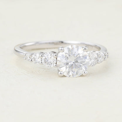 0.88 CT Round Pave Lab-Grown Diamond Engagement Ring